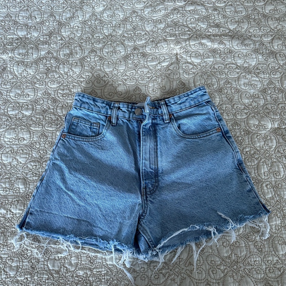 Denim Frayed Hem Women's Shorts